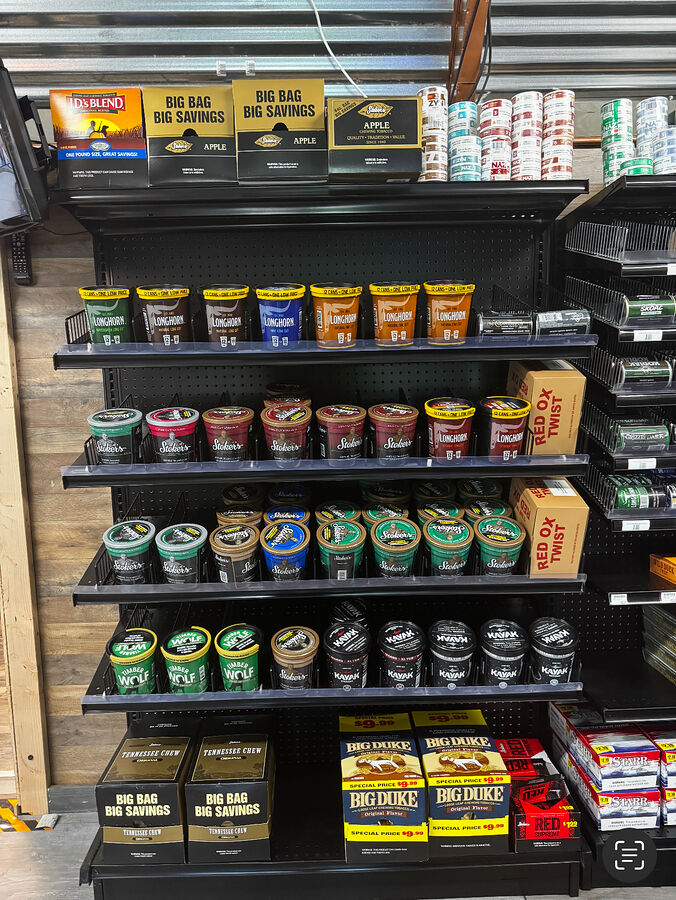 Smokeless tobacco wall